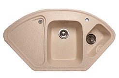Granfest Мойка кухонная Corner GF-C1040E Бежевый угловая – фотография-1