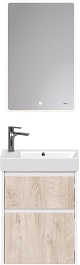 Dreja Мебель для ванной Slim 55 подвесная белая/дуб кантри – фотография-1