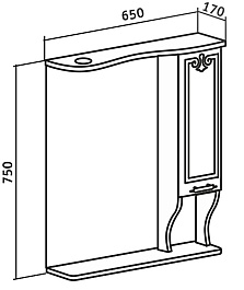 Runo Мебель для ванной Кантри 65 – фотография-8