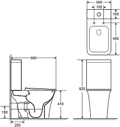 Azario Унитаз-компакт Avero AZ-3121 безободковый с бачком с сиденьем микролифт белый – фотография-13
