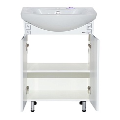 Misty Тумба с раковиной Престиж 60 белая/серебряная патина – фотография-4