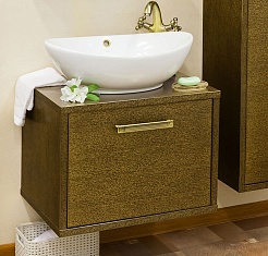 Sanflor Тумба с раковиной Румба 60 венге, патина золото – фотография-1