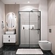 Grossman  Душевой уголок Style 130x80x195 профиль черный матовый стекло прозрачное – картинка-14