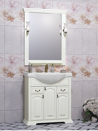 Opadiris Тумба с раковиной Риспекто 80 слоновая кость – фотография-4