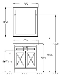 Opadiris Мебель для ванной "Палермо 75" орех – фотография-3