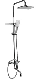 Frap Душевая стойка F24002 с крючками хром – фотография-1