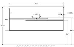 Cezares Тумба под раковину Duet-N 120 подвесная sapfiro – фотография-6