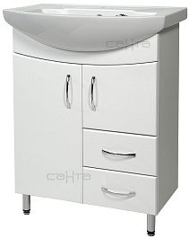 СанТа Тумба с раковиной Элеганс 65 с ящиками – фотография-1