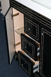 Misty Тумба с раковиной Bella 90 черная с кристаллами – фотография-8