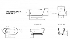Magliezza Отдельно стоящая ванна Susanna (166х72,5) – фотография-3
