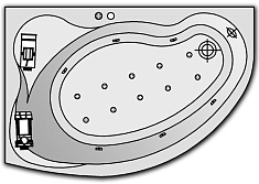 Kolpa San  Комплект гидро-аэромассажа Kolpa San Calando Superior (массаж: боковой, аэромассаж)