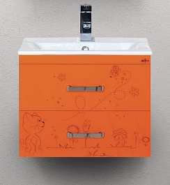 Misty Тумба для умывальника Kitty 60 апельсиновый фреш – фотография-1