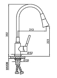 Frap Смеситель для кухни H44-8 F4044-8 белый – фотография-2