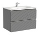 Sancos Тумба с раковиной Folk 140 ergraut soft раковина Grace 141 с двумя чашами CN7022wx – картинка-18