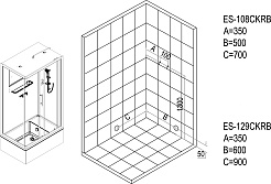 Esbano Душевая кабина 100x80 ES-108 CKRB R – фотография-3
