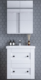 Бриклаер Мебель для ванной Хелена 60 рамочная белая – фотография-1