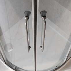 Cezares Душевой уголок Relax 304 RELAX-304-R-2-90-C-GM 90x90 профиль оружейная сталь стекло прозрачное – фотография-7