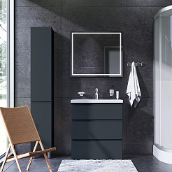 Am.Pm Тумба с раковиной Gem S 75 графит матовый, напольная, с 3 ящиками – фотография-9