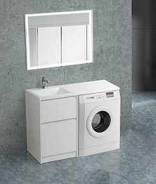 BelBagno Тумба с раковиной Kraft LVD 58 напольная Bianco Opaco под стиральную машину левосторонняя – фотография-5