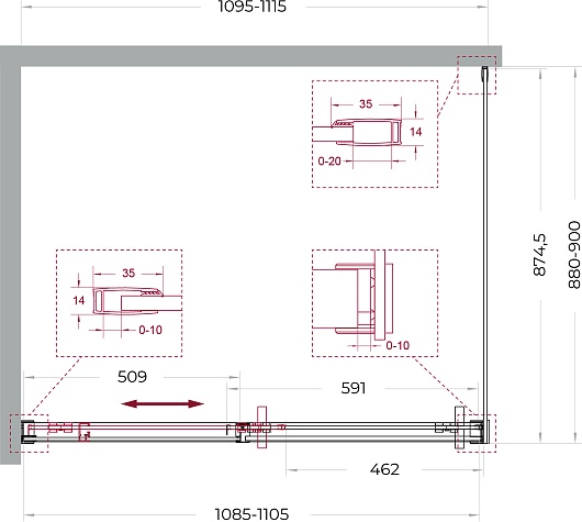 BelBagno Душевой уголок Soft Close-1 SOFT_CLOSE-1-AH-1-110/90-C-Cr 110x90 профиль хром стекло прозрачное – картинка-11