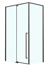 Azario Душевой уголок Male 90/90 стекло прозрачное профиль матовый черный – фотография-1