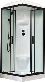 Royal Bath Душевая кабина HP RB 90HP6-WT-BL 90x90 стекло прозрачное профиль черный матовый – фотография-1