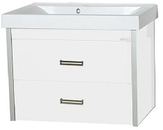 Misty Тумба с раковиной Джулия QVATRO 75 подвесная белая White