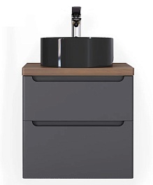 Jorno Тумба с раковиной Wood 60 серая столешница темная – фотография-1