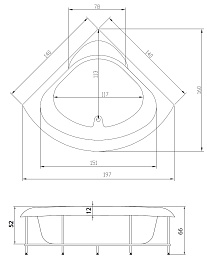 Aquatika Акриловая ванна H2O Тема Basic 140 – фотография-2