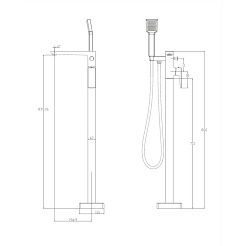 Omnires Смеситель для ванны PM7433BL напольный – фотография-2