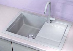 Florentina Мойка гранитная Липси 760 с углубленным крылом жасмин – фотография-2