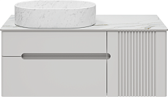 Brevita Мебель для ванной Pallisandro 100 L подвесная серая матовая – фотография-5