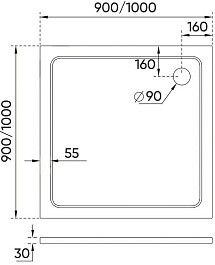 Veconi Душевой поддон Tezeo stone TZ-08 100x100 белый – фотография-3