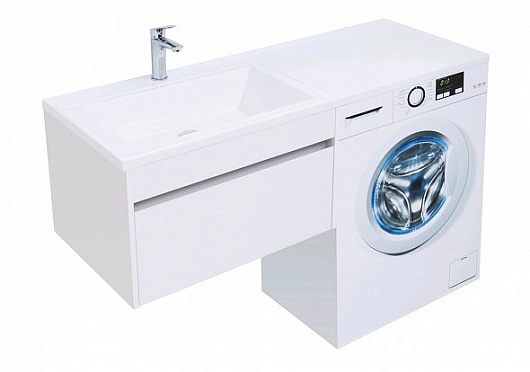 Aquanet Тумба с раковиной Токио 130 L подвесная – картинка-11