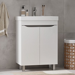 Volna Мебель для ванной Lake 60.2D R белая – фотография-5