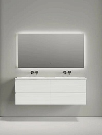 Sancos Тумба с раковиной Folk 140 bianco раковина Grace 141 с двумя чашами CN7022wx – фотография-8