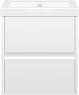 Misty Тумба с раковиной Алиса 50, 2 ящика, подвесная