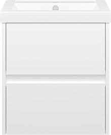 Misty Тумба с раковиной Алиса 50, 2 ящика, подвесная – фотография-1