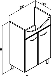 Runo Тумба с раковиной Уют 55 – фотография-4