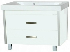 Misty Тумба с раковиной Джулия QVATRO 105 белая White – фотография-1