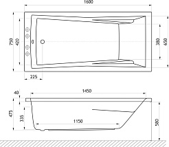 Excellent Акриловая ванна Palace 160x75 – фотография-3