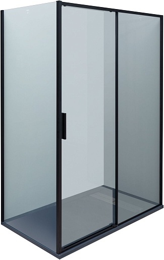 Aquanet Боковая стенка Pleasure Evo 80 AE65-F80-BT профиль черный стекло прозрачное – фотография-2