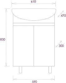 Onika Тумба с раковиной Милтон 60 белая – фотография-8