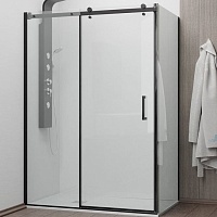 RGW Душевой уголок Tornado TO-44B (TO-14B + Z-050-2B) 170x100 профиль черный стекло прозрачное