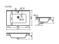 Ceramicanova Мебельная раковина Element 71 CN7007 белая – фотография-3