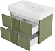 Brevita Тумба под раковину Vega 80 подвесная зеленая/золото – картинка-11