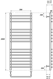 Point Полотенцесушитель электрический П15 500x1000 PN09150SE хром – фотография-4