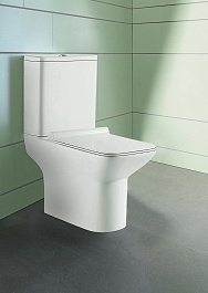 Azario Унитаз-компакт Glory AZ-49 безободковый с бачком с сиденьем микролифт белый – фотография-2