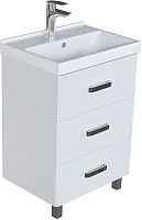 Mixline Тумба с раковиной Стив 60 3 ящика белая