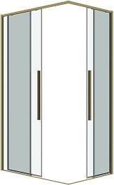 Grossman  Душевой уголок Galaxy 100x80x195 профиль золото сатин стекло прозрачное – фотография-2